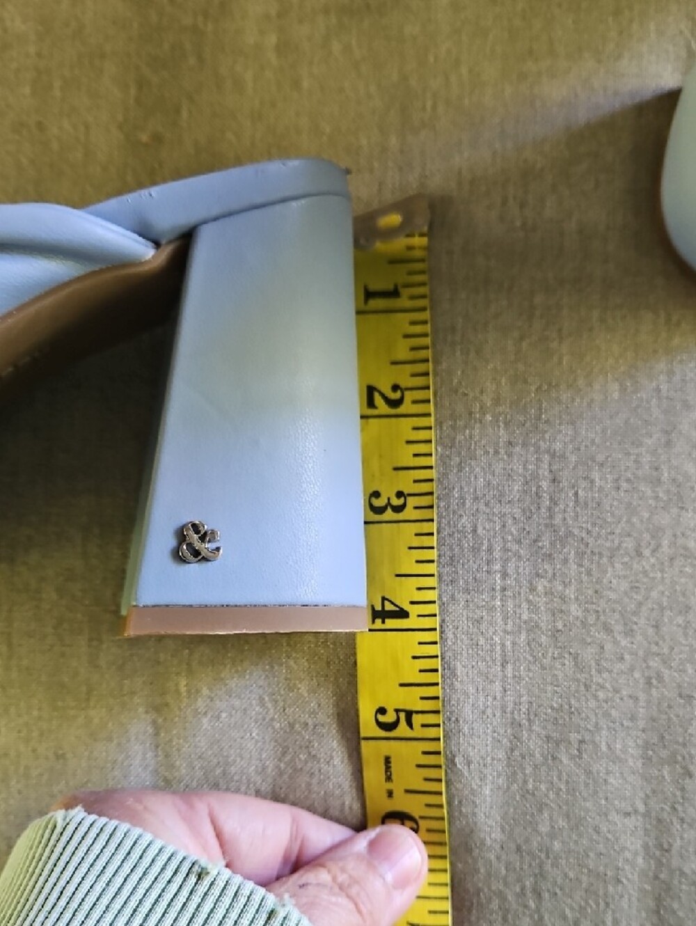 Sam & Libby Knotted Slide Block Heel Sandals in Light Blue 9 - Picture 11 of 11
